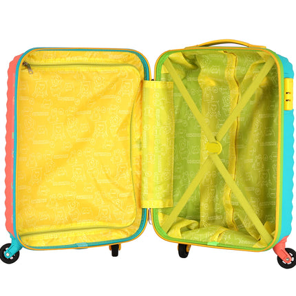 American Tourister Cabin Trolley Bag for Travel|Splash 55 Cms Polycarbonate Hardsided Small Luggage Bag|Speed_Wheel 8 Wheel Suitcase for Travel|Trolley Bag for Travelling, Coral/Teal 