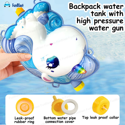 FunBlast Holi Pichkari Water Gun for Kids Boy Girl – Unicorn Theme Water Gun, Powerful High Pressure Tank Spray, Pichkari for Holi Back Holding Tank and Water Gun Kids (1.8 Liter) 