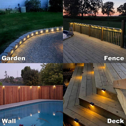 BRITSPEAR Waterproof LED Solar Powered Deck Stair Outdoor Light for Railing, Wall Garden,Pathway, Backyard, Patio, and Balcony Decoration (20) 