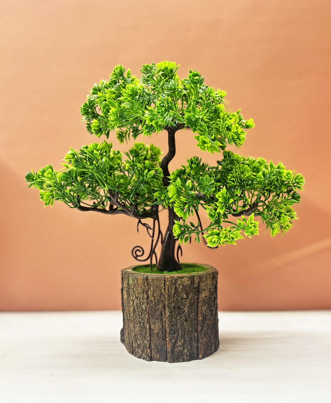 Dekorly Artificial Plants Pot Fake Bonsai Pine Trees Plants Greenery Japanese Pine Bonsai Tree Desktop Display Simulation,Office,Living Room (TrayPot, Height : 30CM) 