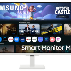 Samsung 32" (80cm) M5 Smart Monitor with Smart TV Experience|FHD 1920 x 1080|Screen Mirroring TV Plus|Speakers|Adaptive Sound|Wi-Fi|HDMI|Bluetooth|LS32FM501EWXXL|White 
