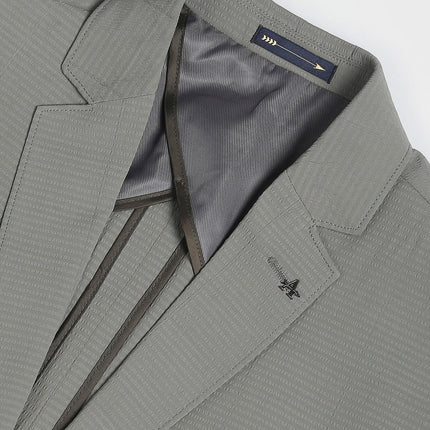 Arrow Men's Tailored Regular Fit Seersucker Blazer (ARAFBZ5067_Sage Green 