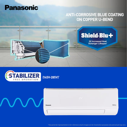 Panasonic 1.4 Ton 3 Star Inverter Split AC (Powerful Mode, Copper Condenser, 7in1 Convertible, 2-Way, PM 0.1 Filter, CS/CU-SU17AKY3T, White) 