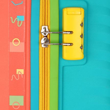 American Tourister Cabin Trolley Bag for Travel|Splash 55 Cms Polycarbonate Hardsided Small Luggage Bag|Speed_Wheel 8 Wheel Suitcase for Travel|Trolley Bag for Travelling, Coral/Teal 