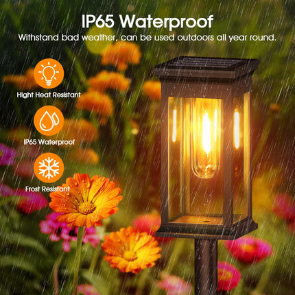 8 Pack Solar Pathway Lights Outdoor Waterproof, KOOPER Unique Outdoor Solar Lights, Bright Solar Garden Lights Outdoor, Auto On/Off Solar Lights Outdoor for Patio Yard Lawn Walkway Garden Decor 