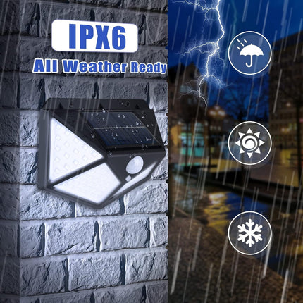 BRITSPEAR Waterproof Solar 100 LED Lights for Outdoor Use in Gardens, Patios, Garages, Decks, Pathways, and Porches Solar Lights Outdoor Motion Sensors with 3 Modes (Classic) 