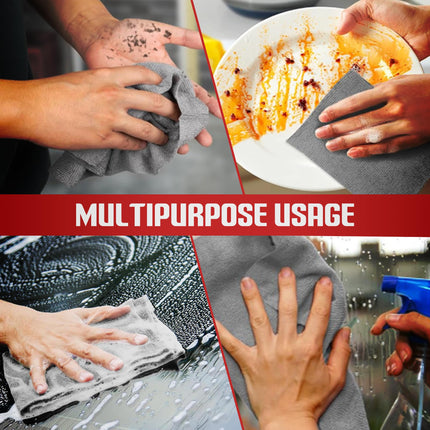 Autofy [SEP 2025 New Launch Microfiber Cleaning Cloth 25 Pcs 30x30 cm Reusable, Washable & Tearable Sheets 180 GSM, High Absorbency Lint Free Car Cleaning Cloth Glass & Garage Cleaning 