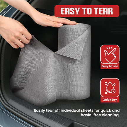 Autofy [SEP 2025 New Launch Microfiber Cleaning Cloth 25 Pcs 30x30 cm Reusable, Washable & Tearable Sheets 180 GSM, High Absorbency Lint Free Car Cleaning Cloth Glass & Garage Cleaning 