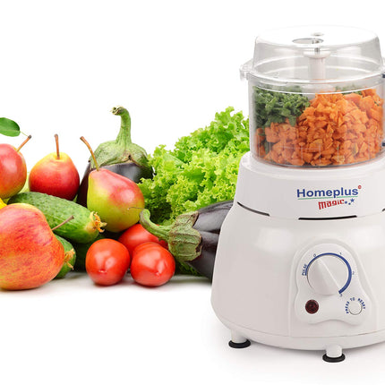 Home Plus Magic 400 Watts Atta Kneader | Food Processor | Cirtus Juicer | Vegetable Chopper | Whisker (White) 