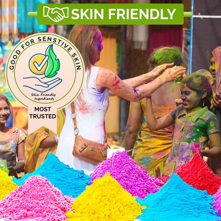 Nivasam Mor Pankh Herbal Holi Gulal - Orange | Yellow | Red | Pink and Green - Holi Items- Pack of 5-80gm x 5 - Holi Gift Pack -for Family, Party, Silky, Soft & Skin Friendly, 100% Safe 