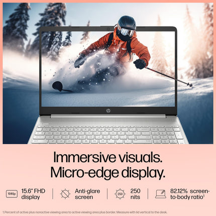 HP 15s, 12th Gen Intel Core i5-1235U, 8GB DDR4, 512GB SSD, (Win 11, Office 21, Silver, 1.69kg), Anti-Glare, 15.6-inch(39.6cm) FHD Laptop, Intel UHD Graphics, HD Camera, Backlit Keyboard fy5008TU 