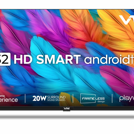 VW 80 cm (32 inches) Playwall Frameless Series HD Ready Android Smart LED TV VW32F5 
