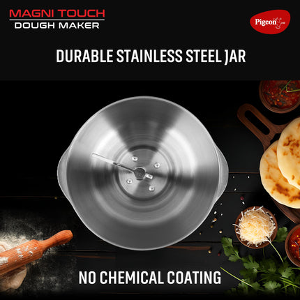 Pigeon by Stovekraft Magni Touch - Atta Kneader/Dough Maker, Indian's first touch control, Efficient 120W PMDC Motor, 3L 304 food grade SS blow, Unique 't' shaped arm for perfect mess free kneading. 