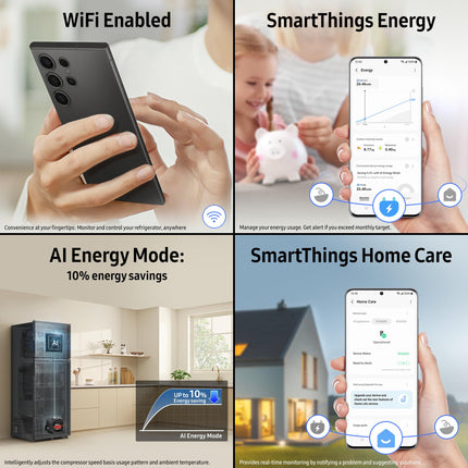 Samsung Smart Choice 467 L, 3 Star, Convertible 5-in-1, Digital Inverter, Frost Free Double Door, Bespoke AI WiFi Enabled Refrigerator (RT80F51C3KHL, Luxe Black) 