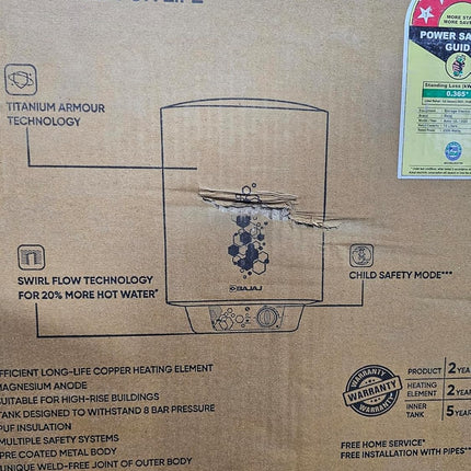 Bajaj 10 Litre Astor Water Geyser | Vertical Storage Water Heater with Glasslined Tank, BEE 5 Star, High Pressure Withstanding, Elegant Design 