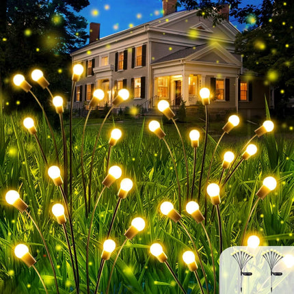 AAOVEFOX 8 LED Solar Garden Light Sway by Wind Waterproof Outdoor Decoration Night Light Yard Patio Pathway Garden/Balcony/Terrace Plant Decoration(Warm White) (1) 