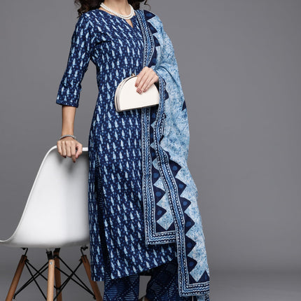 Libas Women's Cotton Kurta Sets (20161O_Blue 