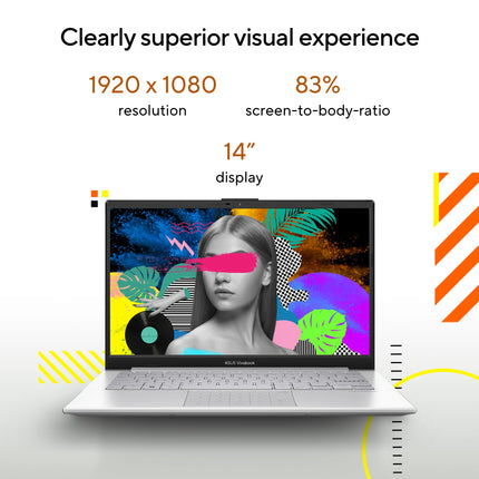 ASUS Vivobook Go 14, AMD Ryzen 3 7320U, Thin and Light Laptop, 14" (35.56 cm) FHD, (8 GB RAM/512GB SSD/Windows 11/Office 2021/42WHr /Silver/1.38 kg), E1404FA-NK321WS 