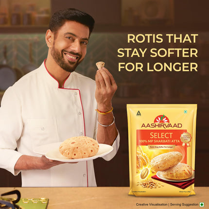 Aashirvaad Select Premium Sharbati Atta for Vegetarian, 10kg 