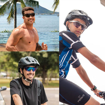 Legend Eyewear Sports Non-Polarized Sunglasses For Men Women Youth Ipl Cricket Baseball Fishing Cycling Running Golf Motorcycle Tac Glasses Uv400 (Blue Black) 