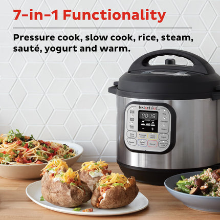 Instant Pot 3 Litres 7-in-1 Multi- Use Programmable Electric Pressure Cooker with Stainless Steel Inner Pot, Slow Cooker, Rice Cooker, Steamer, Sauté, Yogurt Maker And Warmer, Black. 