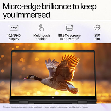 HP Envy x360 2-in-1 Laptop,AMD Ryzen 7 7730U,15.6-inch(39.6 cm),FHD,Touch,16GB RAM,512GB SSD,5MP Camera,Audio by B&O,Windows 11,MSO,Black,1.82 kg,15-fh0032AU 