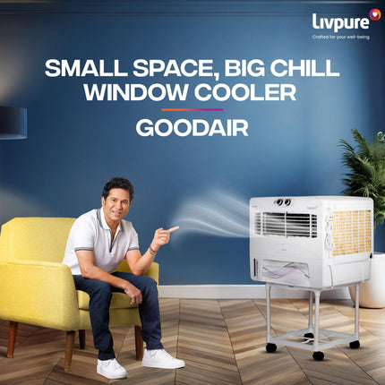 Livpure GoodAir Window Air Cooler-52 L with High Air Delivery | 190-Watt Motor with Overload Protection | Inverter Compatibility | Woodwool Cooling Pads | 2 Yrs Warranty on Motor 