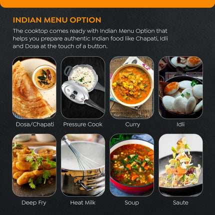 Prestige PIC 20 1600 Watts Induction Cooktop |Indian Menu Option |High Voltage Surge Protection| Automatic Power & Temperature Adjustment|1 year Warranty |Black 