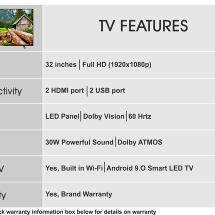 Foxsky 80 cm (32 inches) HD Ready Smart LED TV 32FSELS-PRO (Black) 