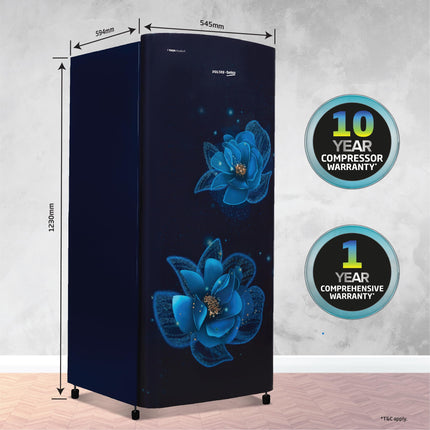Voltas Beko, A Tata Product 183 L 3 Star Direct Cool Single Door Refrigerator (2024 Model, RDC215C/S0BFR0M0000GO, Fressia Blue, With Fresh Box Technology and Chiller Zone) 