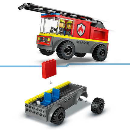 LEGO City Fire Ladder Truck, Firefighter Toy Vehicle Gift for Kids 60463 Building Blocks Toys for 4+ Gift for Boys and Girls 