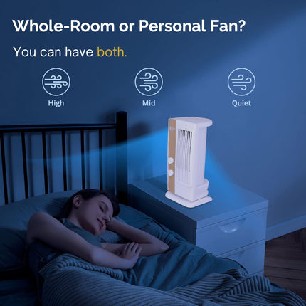 Ekvira High Speed Fan | High-Speed, Small, Compact, Portable 120° Wide Oscillation for Home, Kitchen, Office |1.2ft Height | Without Water | Includes USB Mobile Charger -White 