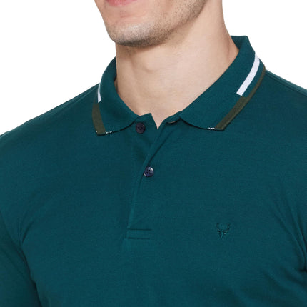 Allen Solly Men Cotton Regular Fit T-Shirt (ASKPQRGFM92297_Green, Medium 