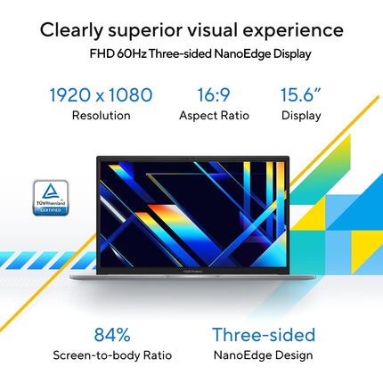 ASUS VivoBook 15 (2022), Intel®Core™ i3-1215U 12th Gen, 15.6" (39.62 cm) FHD, Thin and Light Laptop (8GB/512 SSD//Windows 11/Office 2021/Backlit KB/Cool Silver/1.7 kg), X1504ZA-NJ322WS 