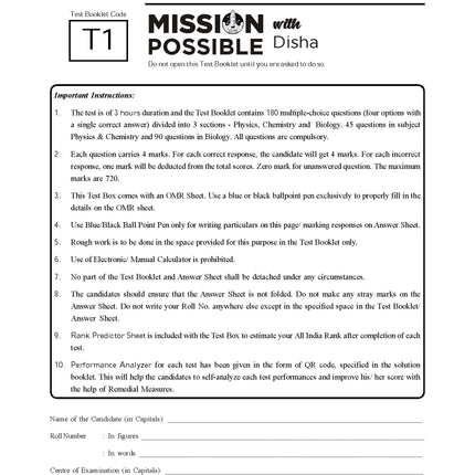 New Pattern Mission Possible with Disha's 15 NEET 2025 Mock Test Series with Free Book on Experiments 3nd Edition | Rank Predictor, 15 Test Booklets, OMR Sheets, NCERT Locater & Solutions 