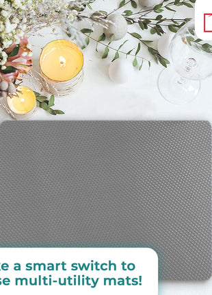 Senego by Trendy Home Anti-Slip Mat for Kitchen (45 cm x 5 m), Food Grade & Washable, Mat for Fridge, Shelves, Cupboards, EVA Shelf Liner Sheet for Drawers & Wardrobe (Diamond Texture, Grey)