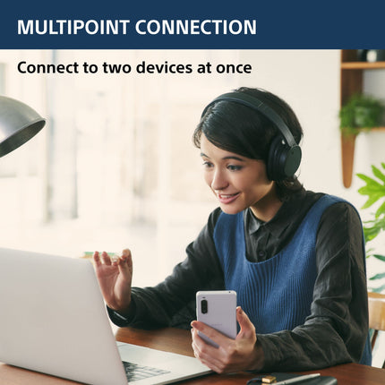 Sony WH-CH720N, Wireless Over-Ear Active Noise Cancellation Headphones with Mic, up to 50 Hours Playtime, Multi-Point Connection, App Support, AUX & Voice Assistant Support for Mobile Phones (Blue) 