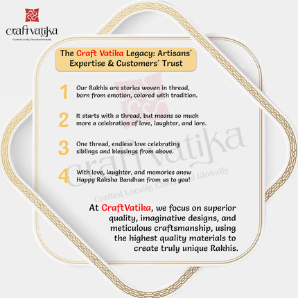 CraftVatika Silver Rakhi for Brother Bhaiya - Rakhi Set of 2, Ganesha Rakhis for Rakshabandhan, Silver Raki for Brother Boy Men Kids, Rakshasutra Thread for Bhai 