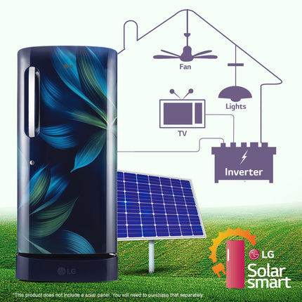 LG 210 L, 5 Star, Direct Cool, Smart Inverter Compressor, Single Door Refrigerator (2025 Model, GL-D231ABAU, Blue Aurora, Humidity Controller, Base stand with Drawer & Fast Ice Making) 