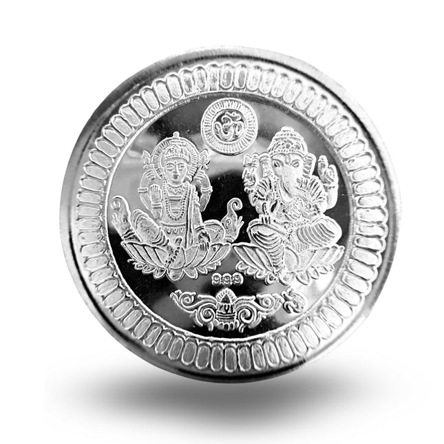 ZILO JEWELS 10 Gram Silver Coin - 999 Fine Silver | Laxmi Ganesh Coin | Ideal Gift for Mother, Sister, Wife, Brother, Father | Perfect for Anniversary Gift, Diwal, Dhanteras 