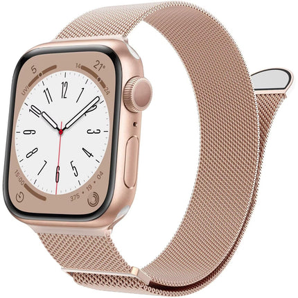 VEMIGON Compatible for Apple Watch Band Series 10 42mm, Series 9/8/7/6/5/4/3/2/1/SE 41mm 40mm 38mm, Stainless Steel Mesh Loop Magnetic Clasp Replacement Strap for iWatch(Watch Not Included) Rose Gold 