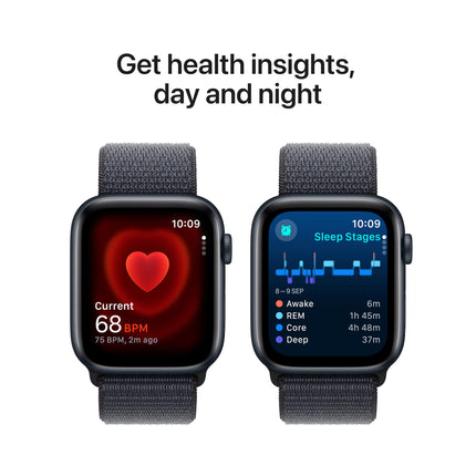 Apple Watch SE (2nd Gen, 2023) [GPS 44mm] Smartwatch with Midnight Aluminum Case with Ink Sport Loop. Fitness & Sleep Tracker, Crash Detection, Heart Rate Monitor, Retina Display 