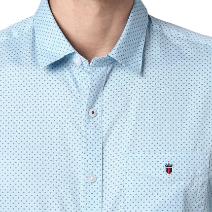Louis Philippe Men's Slim Fit Shirt (LYSFCSLB283387_Blue 
