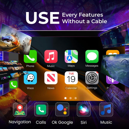 Autofy [SEP 2025 New Launch K1 Wireless Carplay Adapter & Android Auto Wireless Adapter Car Accessories Auto Reconnect Converts Wired-to-Wireless Carplay Android Auto for USB Type A &Type C 