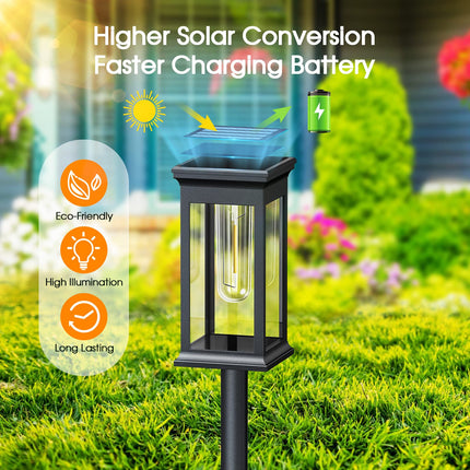 8 Pack Solar Pathway Lights Outdoor Waterproof, KOOPER Unique Outdoor Solar Lights, Bright Solar Garden Lights Outdoor, Auto On/Off Solar Lights Outdoor for Patio Yard Lawn Walkway Garden Decor 