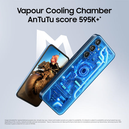 Samsung Galaxy M35 5G (Thunder Grey,6GB RAM,128GB Storage)| Corning Gorilla Glass Victus+| AnTuTu Score 595K+ | Vapour Cooling Chamber | 6000mAh Battery | 120Hz Super AMOLED Display| Without Charger 