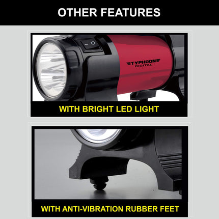 Bergmann Typhoon Digital Heavy-Duty Metal Tyre Inflator with Auto Cut-Off & LED Light (BCT-150D) 