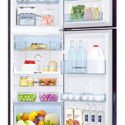 Samsung 236L 2 Star Inverter Frost-Free Double Door Refrigerator (RT28C31429R/HL,Paradise Bloom Purple) Base Stand Drawer 