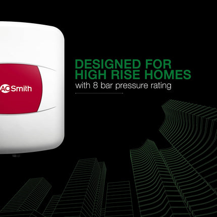 AO Smith Geyser 15 Litre 5 Star Rating (BEE) | Powerful 2KW Heating | Storage Water Heater With 2X Corrosion Resistant Blue Diamond Glass Tank | Warranty: 5 Yr Tank, 2 Yr Comprehensive | HSE-SHS-015 