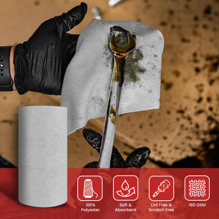 Autofy [SEP 2025 New Launch Microfiber Cleaning Cloth 25 Pcs 30x30 cm Reusable, Washable & Tearable Sheets 180 GSM, High Absorbency Lint Free Car Cleaning Cloth Glass & Garage Cleaning 